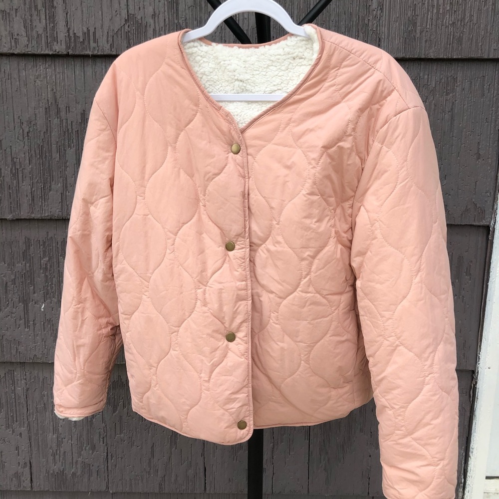 Pink Reversible Sherpa Jacket